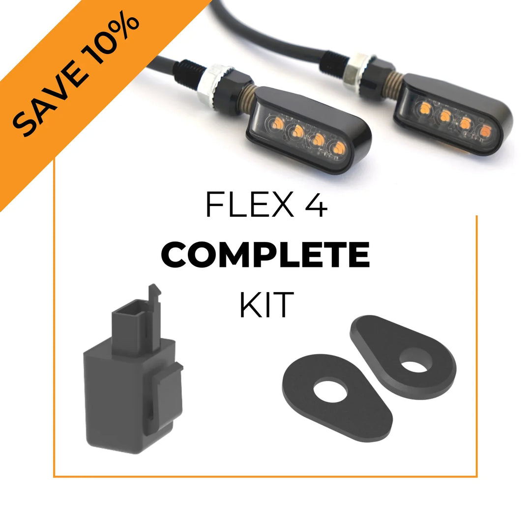 FLEX 4 - Universal Motorcycle LED Turn Signals - Full Kit