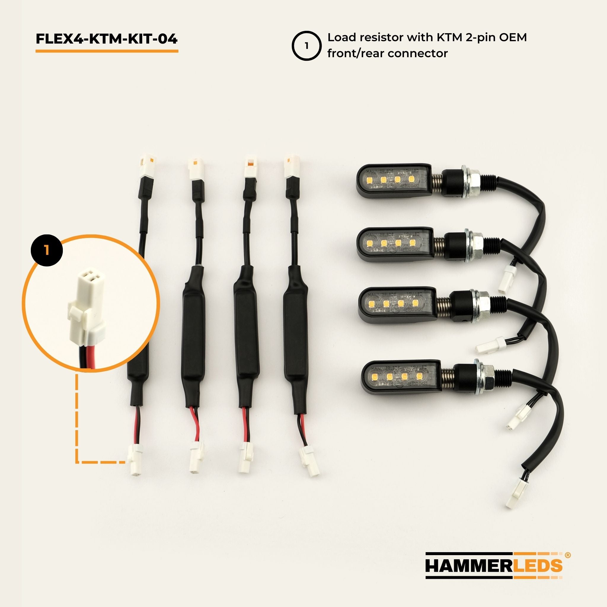 FLEX 4 - KTM Motorcycle LED Turn Signals - Full Kit