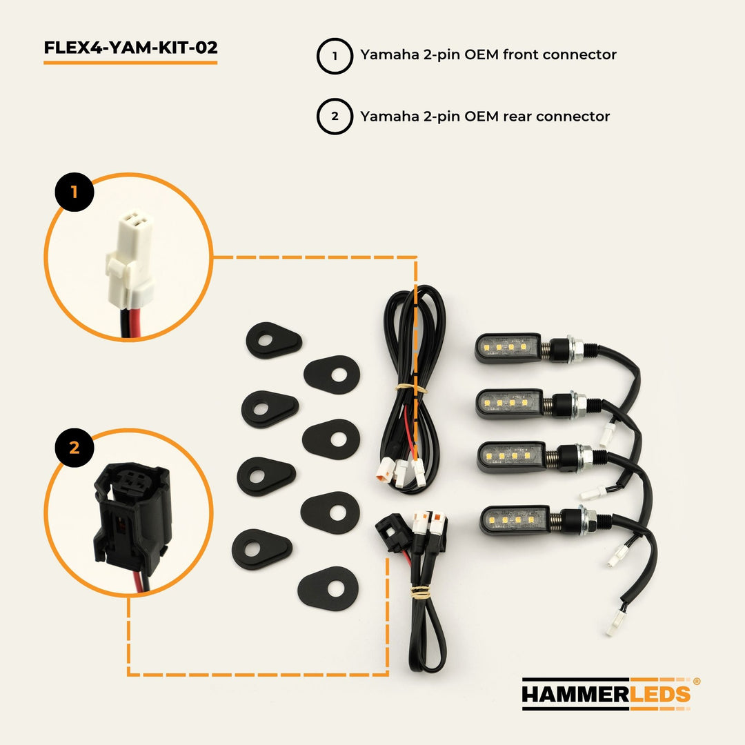 FLEX 4 - Yamaha Motorcycle LED Turn Signals - Full Kit