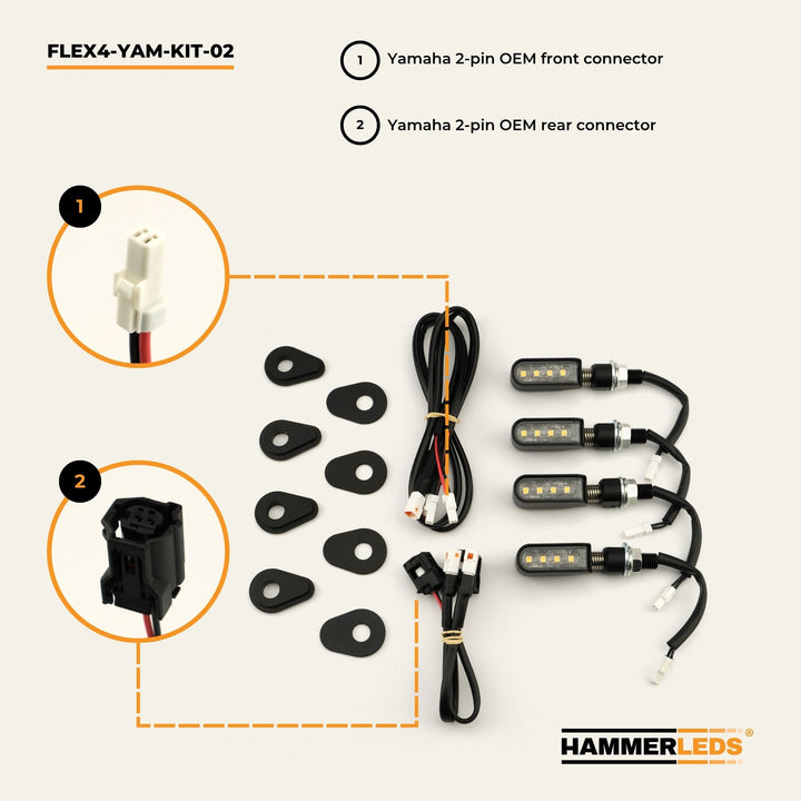 FLEX 4 - Yamaha Motorcycle LED Turn Signals - Full Kit